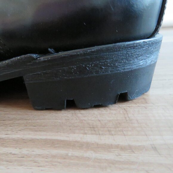 VINTAGE DAYTON Driver Combat Moto Lug Vibram Boots in Black Leather - Picture 8 of 16